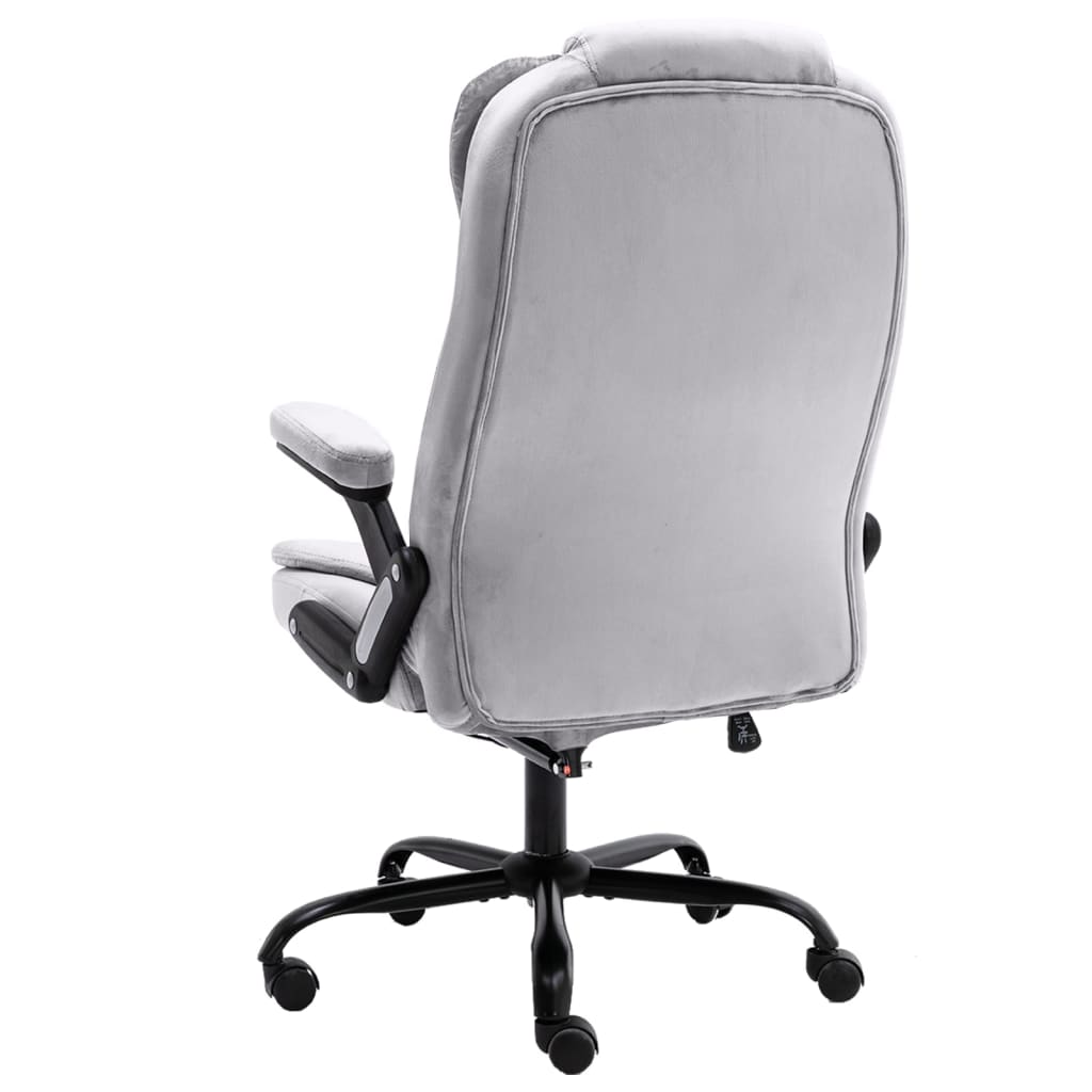 Massage-Bürostuhl Hellgrau Samt