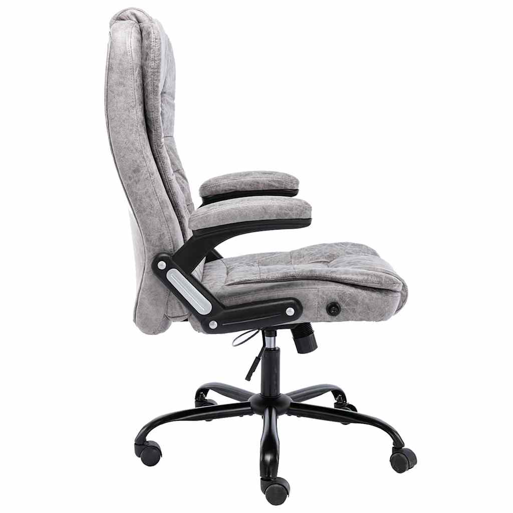 Bürostuhl Hellgrau Wildleder-Optik
