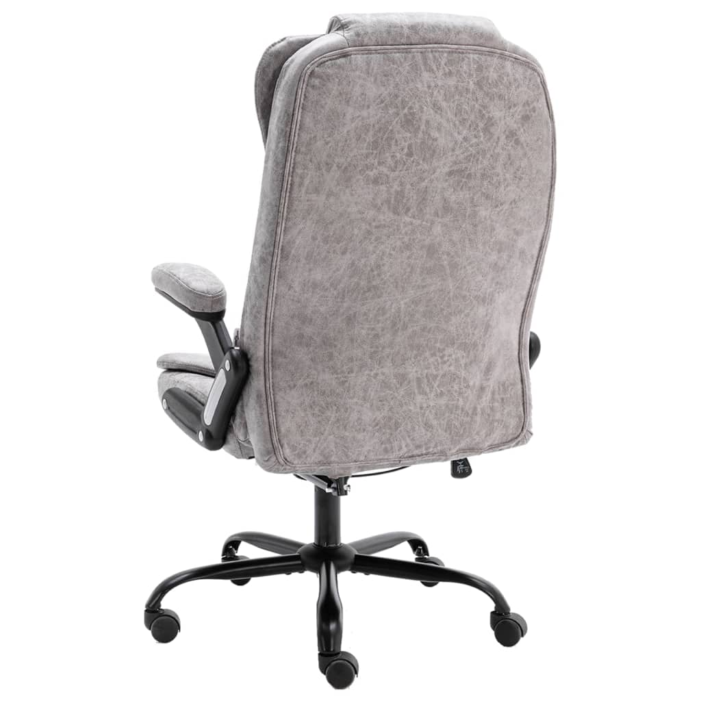 Bürostuhl Hellgrau Wildleder-Optik
