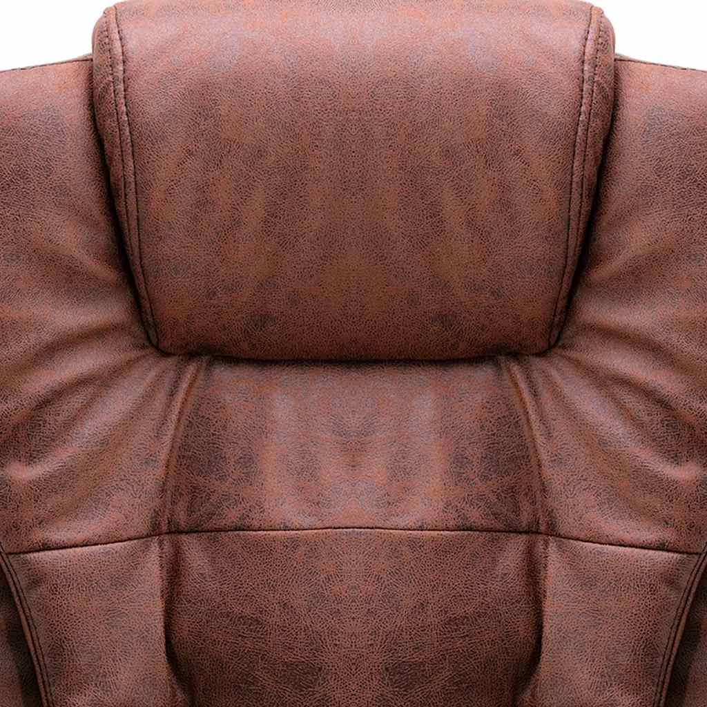 Bürostuhl mit Massagefunktion Hellbraun Wildleder-Optik