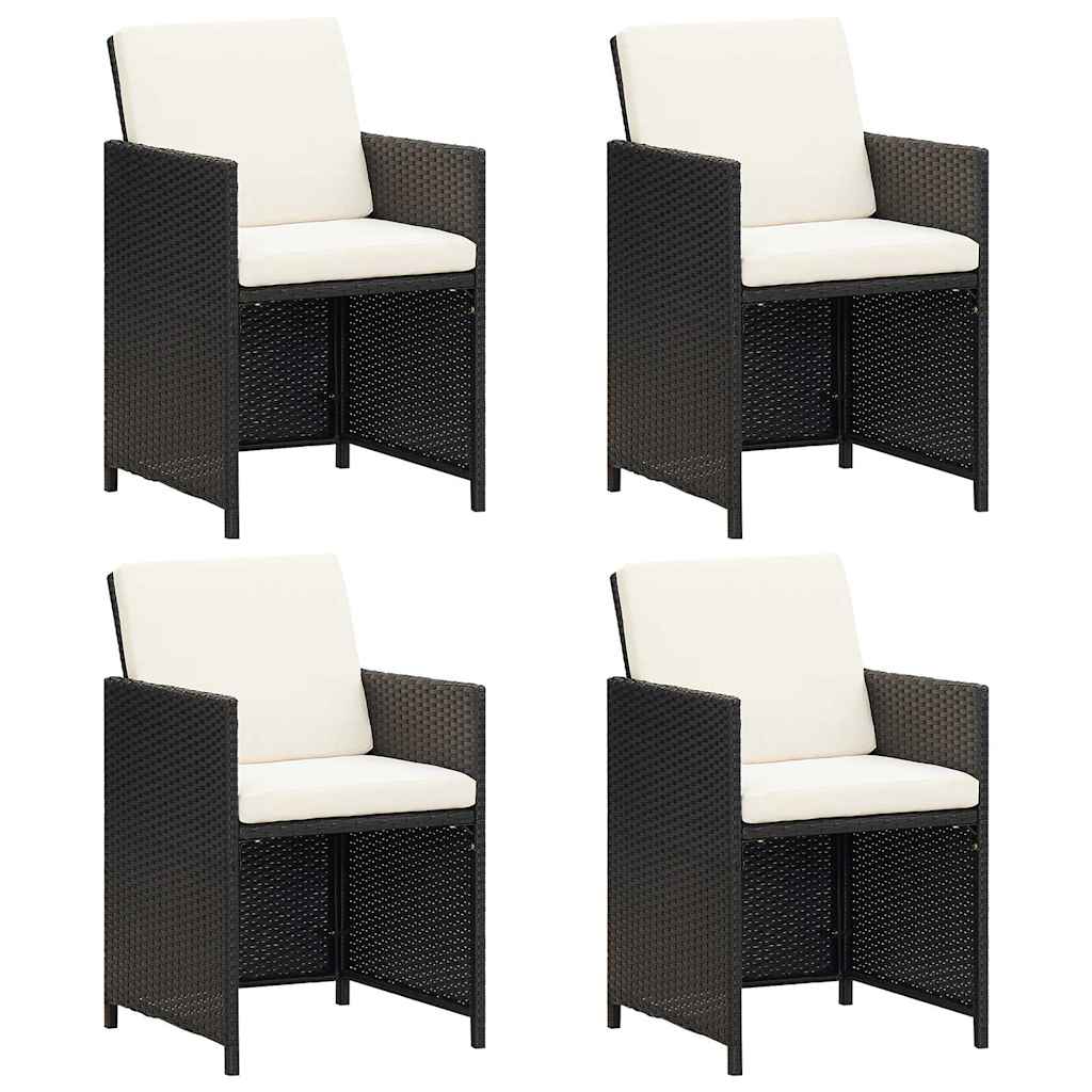 Gartenstühle 4 Stk. Poly Rattan Schwarz
