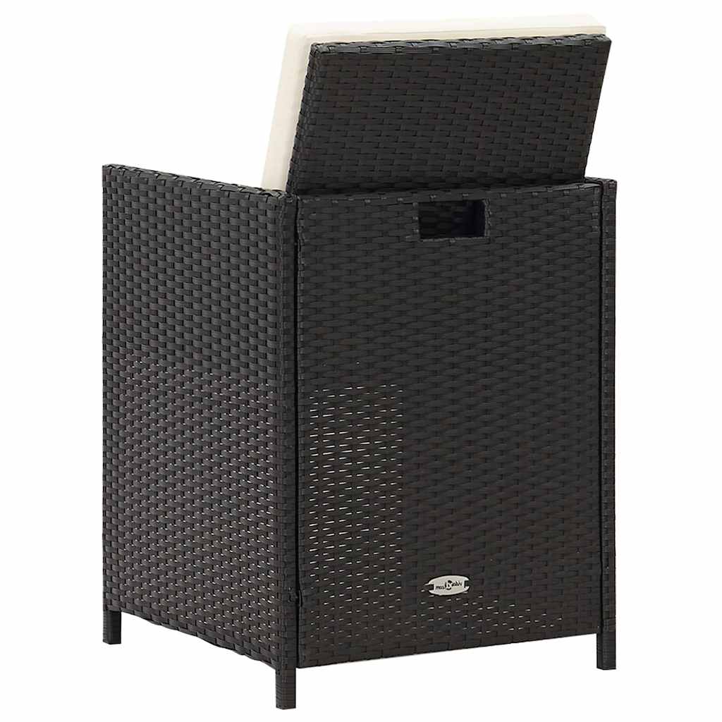 Gartenstühle 4 Stk. Poly Rattan Schwarz