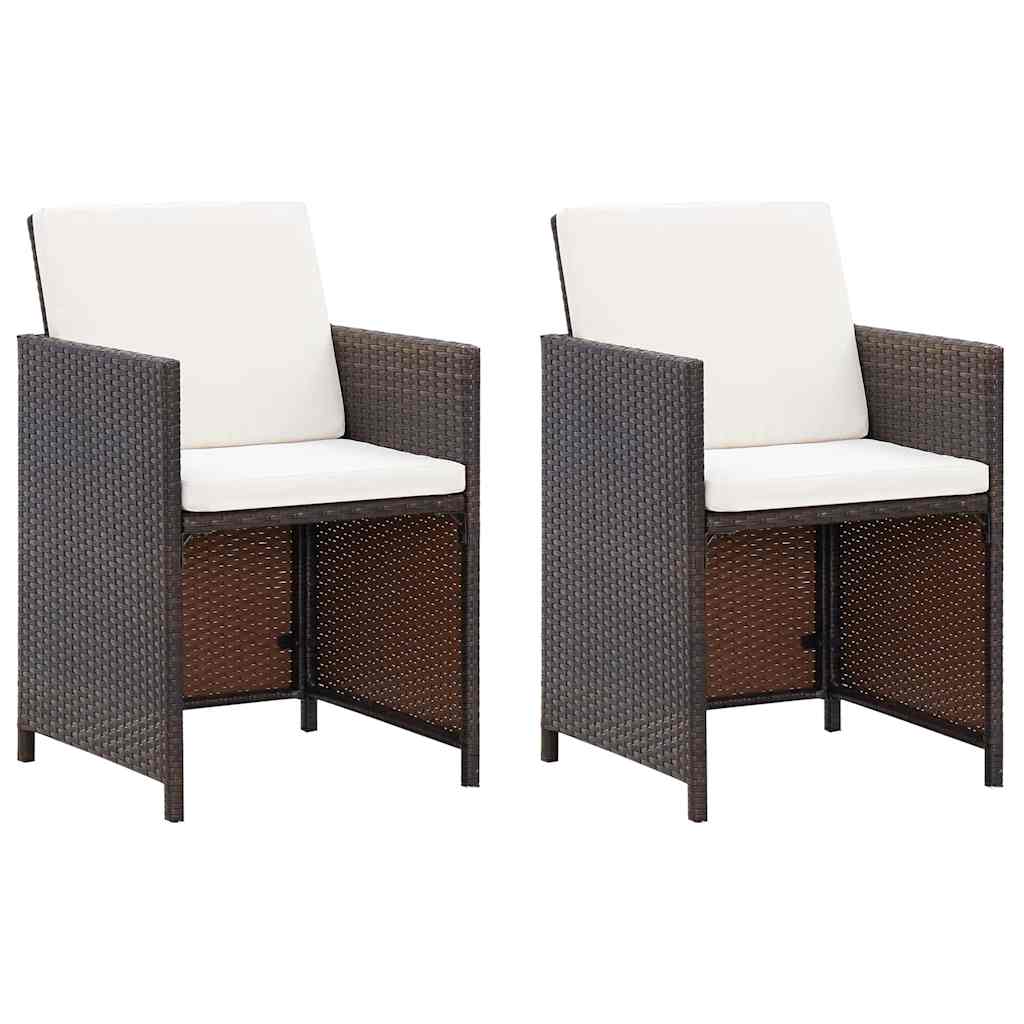 4-tlg. Gartenstuhl und Hocker Set Poly Rattan Braun