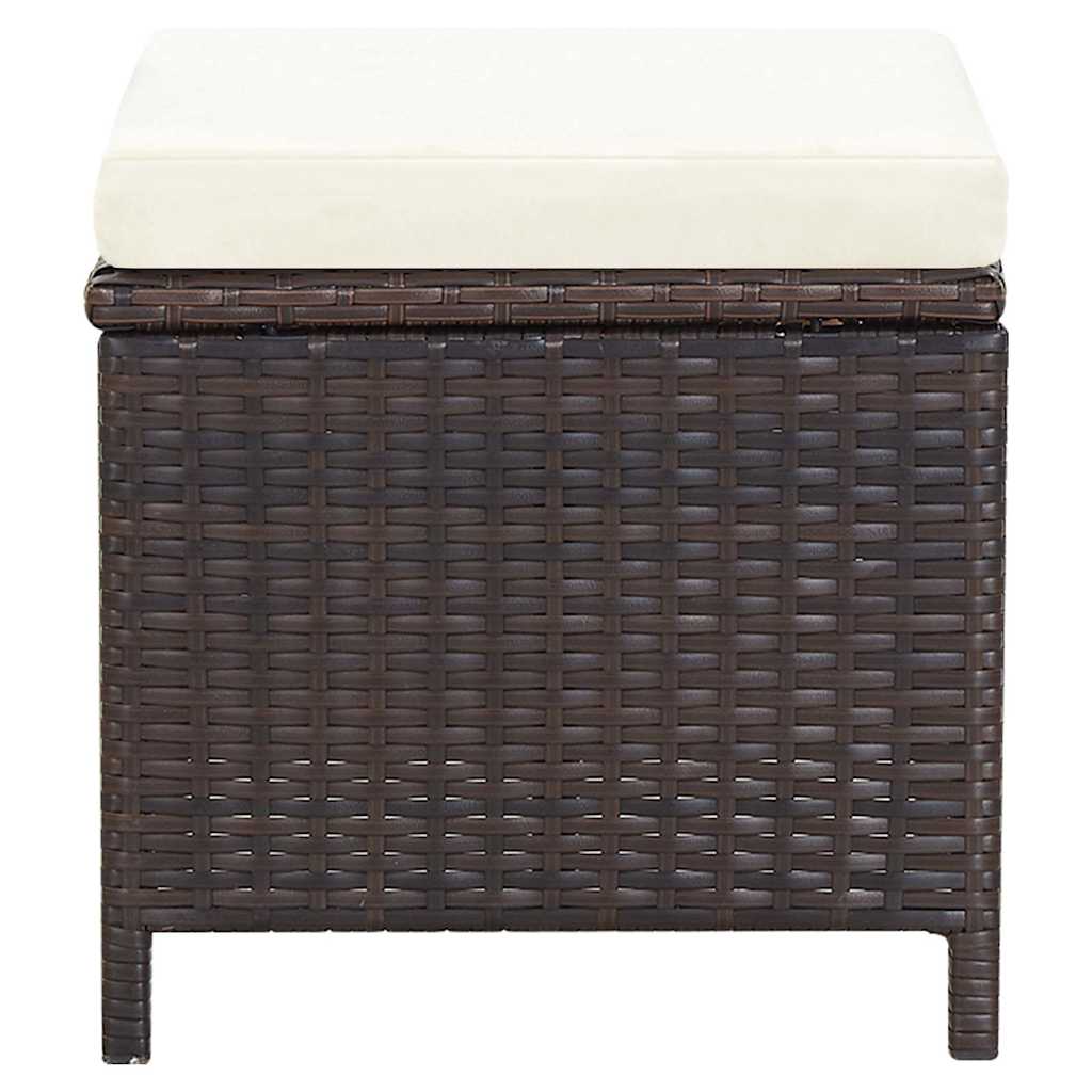 4-tlg. Gartenstuhl und Hocker Set Poly Rattan Braun