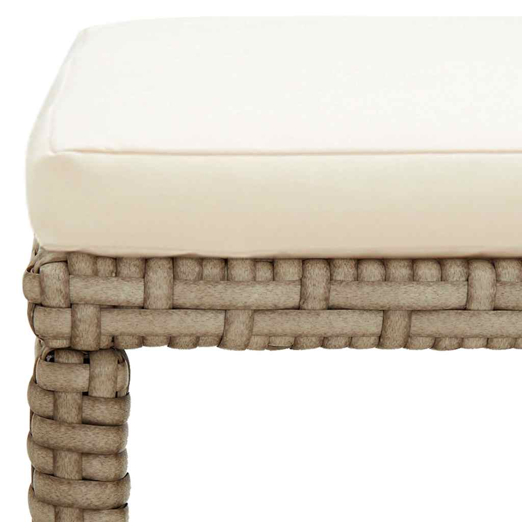 Gartenstühle mit Hocker 2 Stk. Poly Rattan Beige