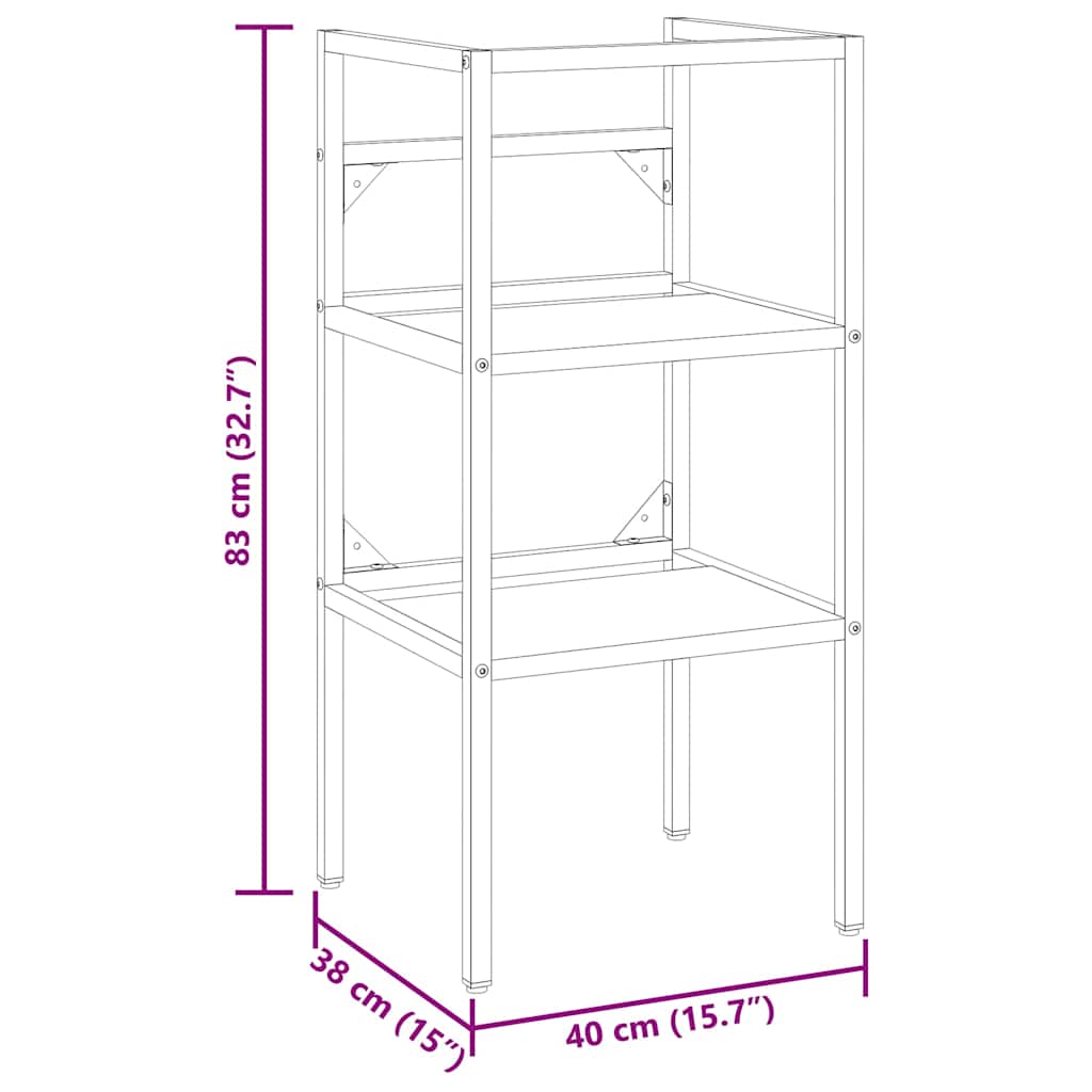 Badezimmer Waschtischgestell Schwarz 40x38x83 cm Eisen