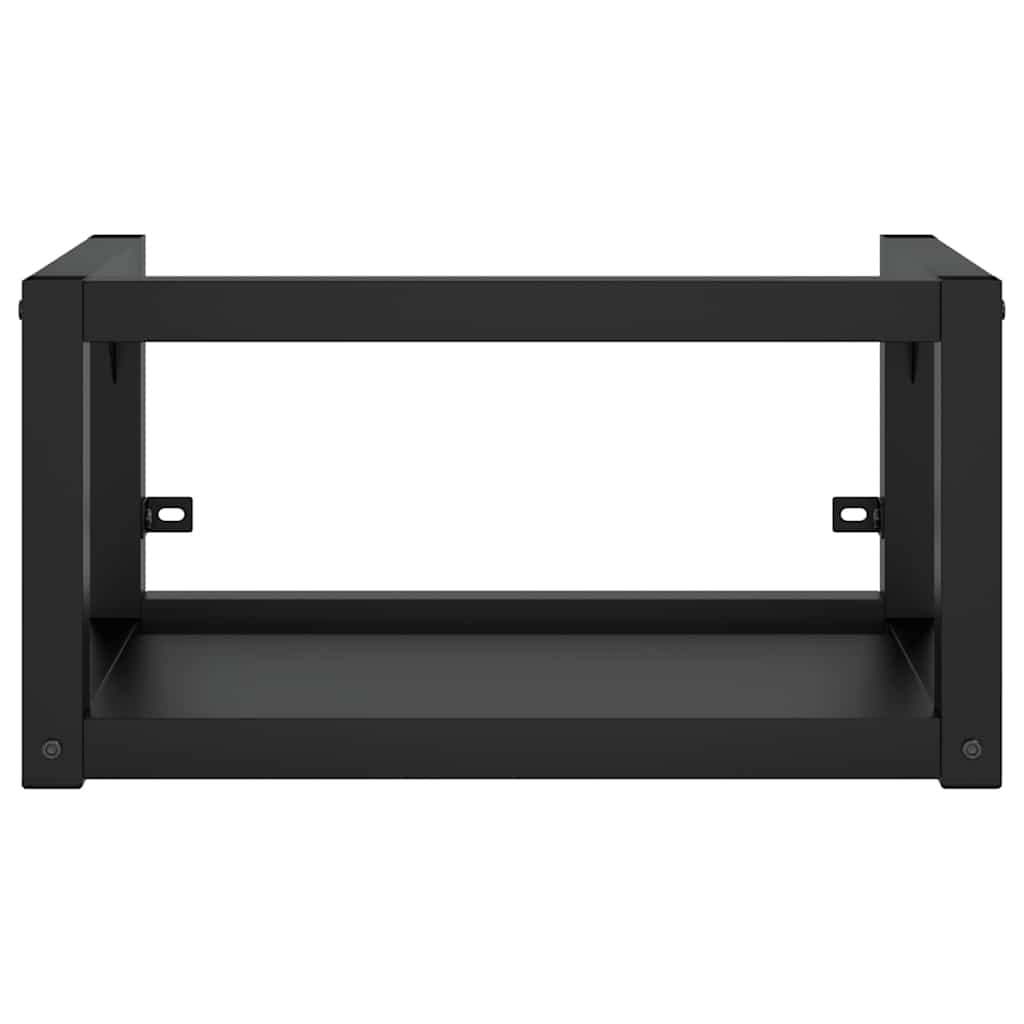 Badezimmer Wand-Waschtischgestell Schwarz 59x38x31 cm Eisen
