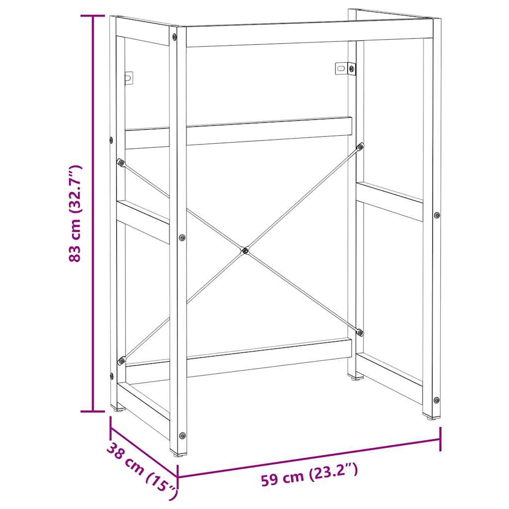 Badezimmer Waschtischgestell Schwarz 59x38x83 cm Eisen