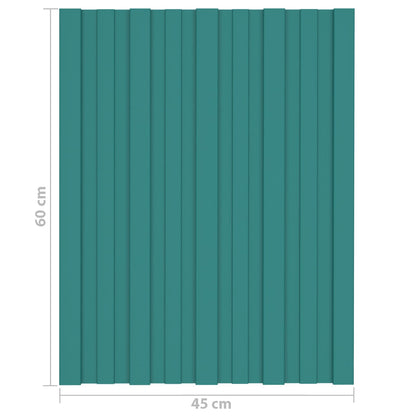 Dachpaneel 36 Stk. Grün 60 x 45 cm Verzinkter Stahl