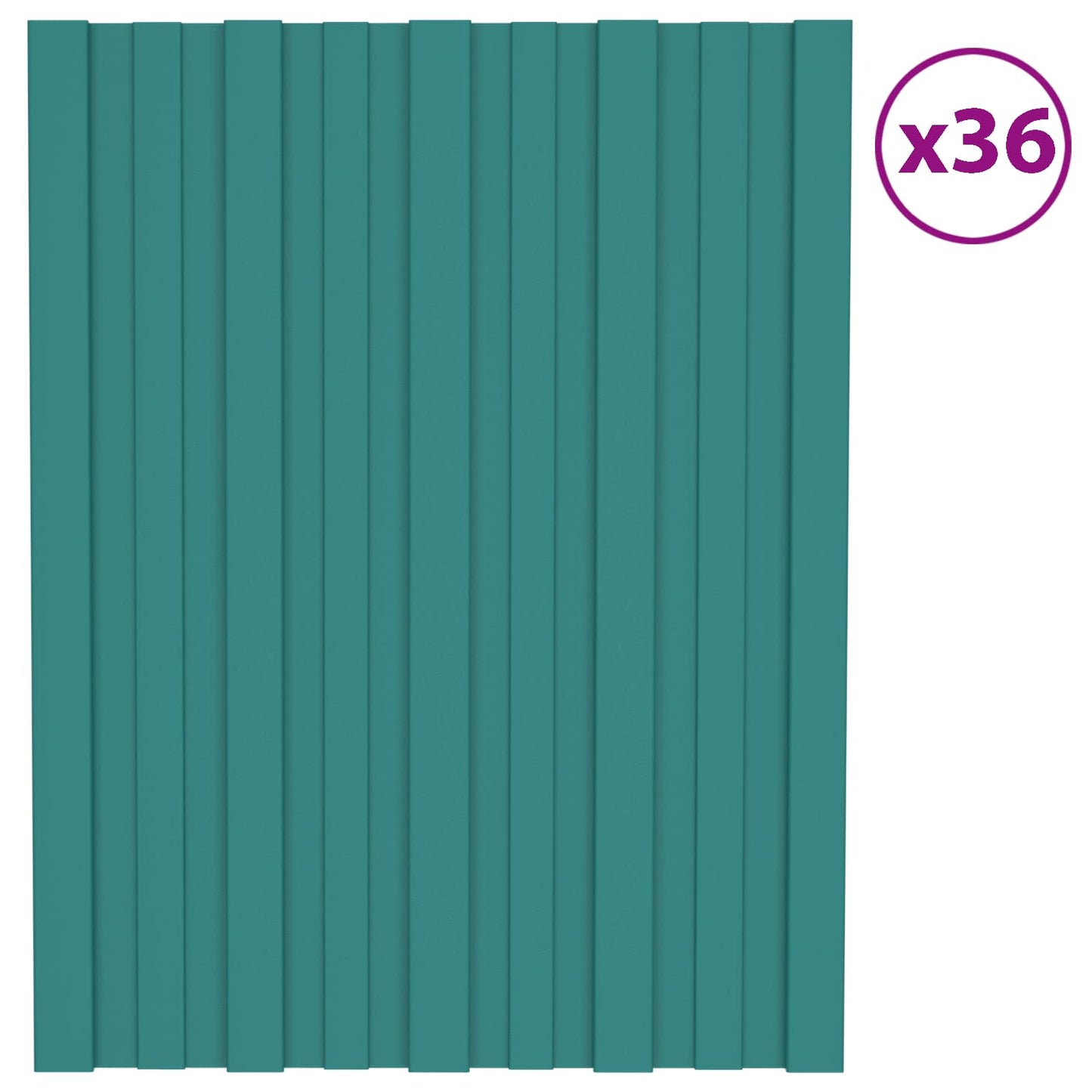 Dachpaneel 36 Stk. Grün 60 x 45 cm Verzinkter Stahl