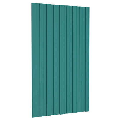 Dachpaneel 12 Stk. Grün 80 x 45 cm Verzinkter Stahl
