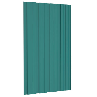 Dachpaneel 12 Stk. Grün 80 x 45 cm Verzinkter Stahl