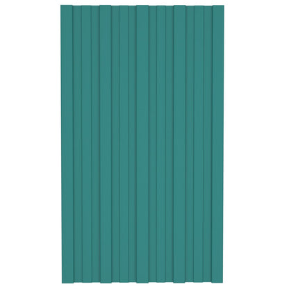 Dachpaneel 12 Stk. Grün 80 x 45 cm Verzinkter Stahl