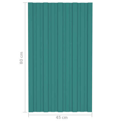 Dachpaneel 12 Stk. Grün 80 x 45 cm Verzinkter Stahl