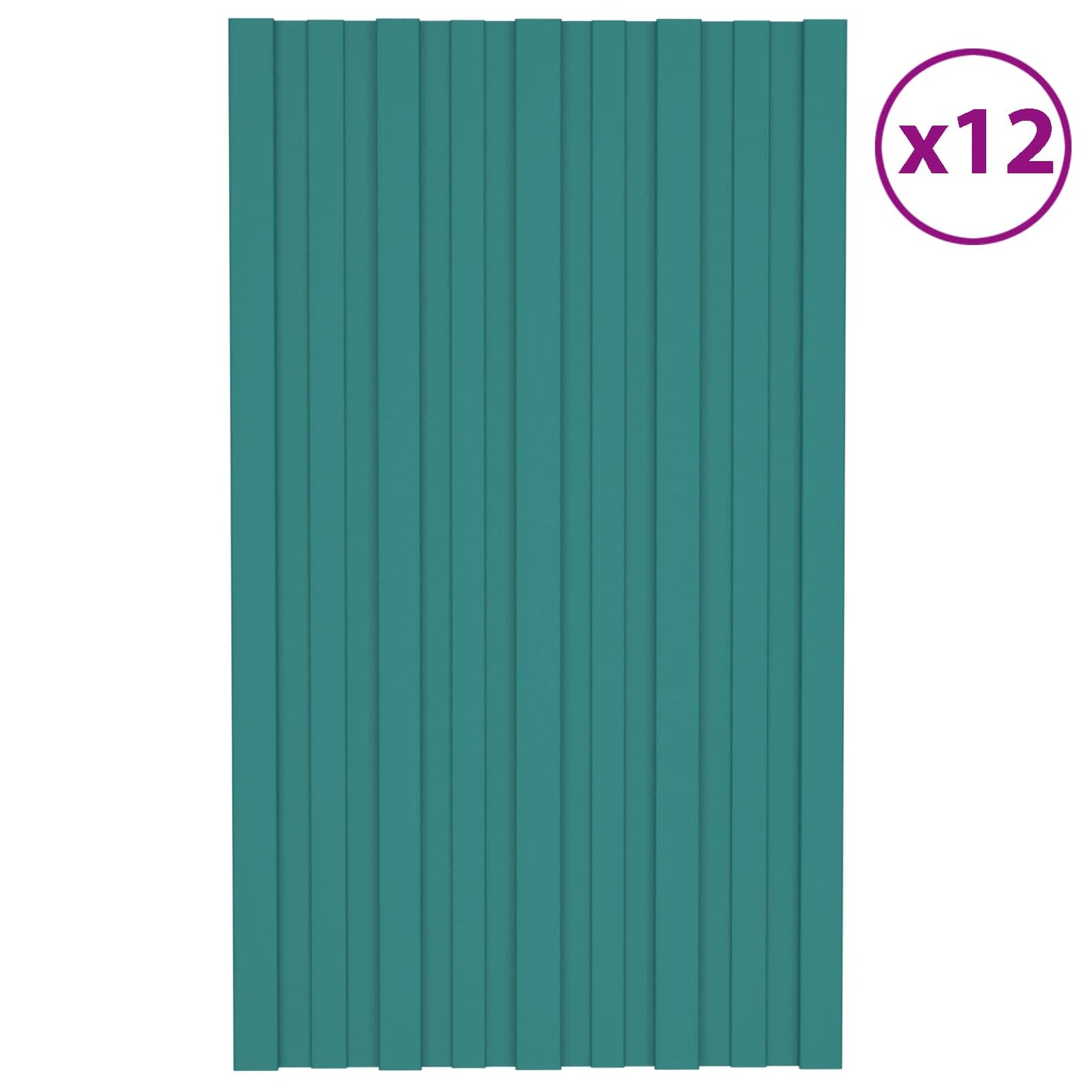 Dachpaneel 12 Stk. Grün 80 x 45 cm Verzinkter Stahl