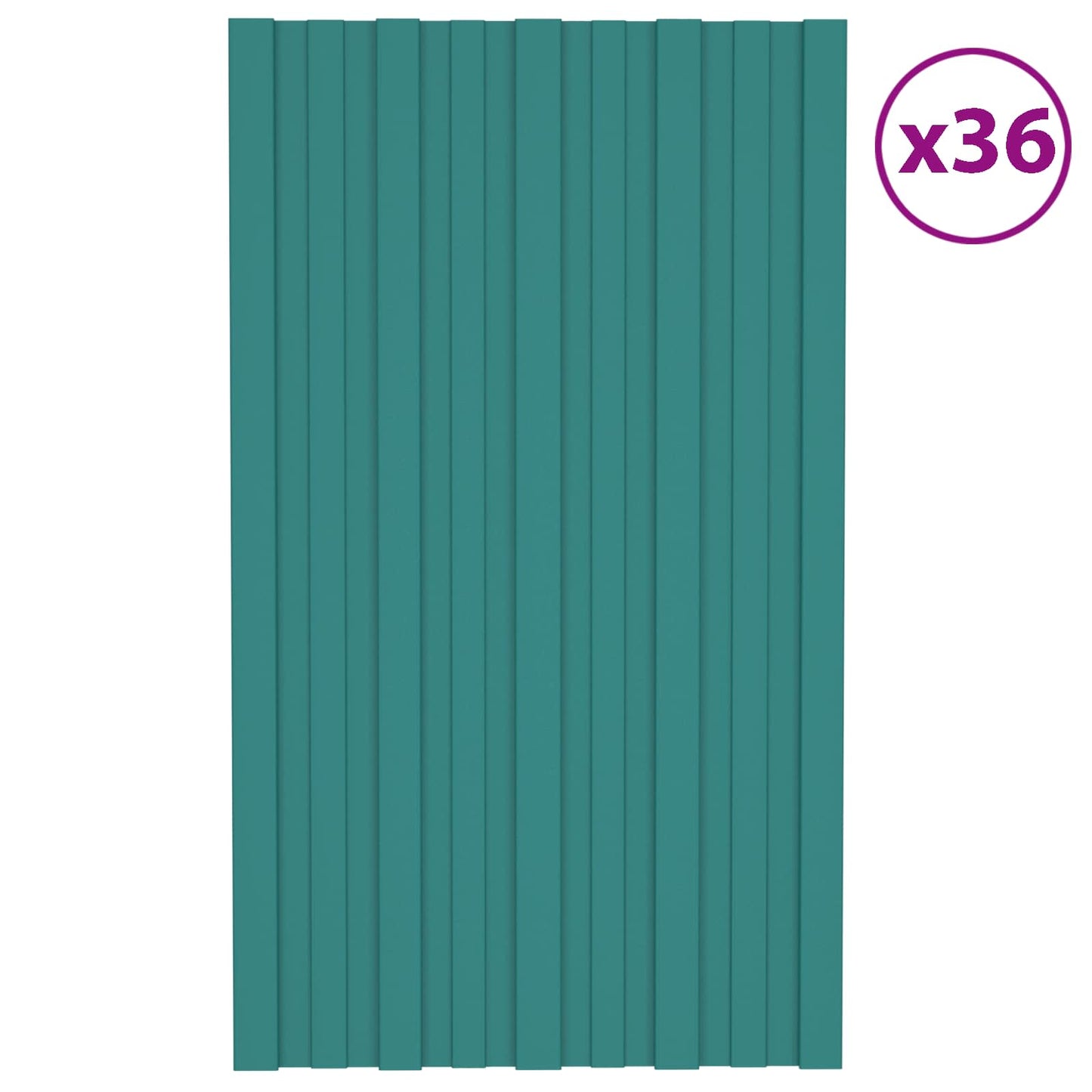 Dachpaneel 36 Stk. Grün 80 x 45 cm Verzinkter Stahl