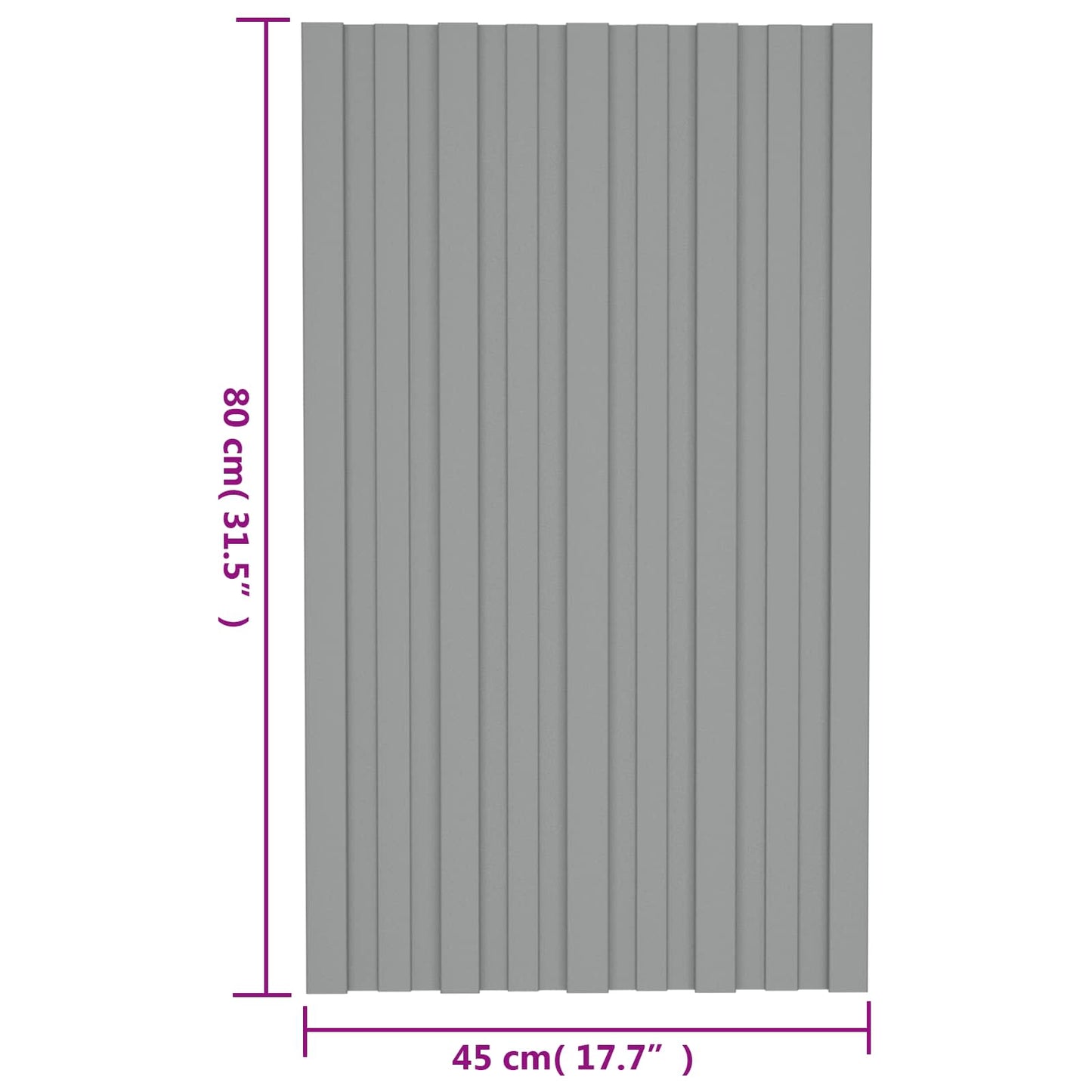 Dachpaneel 36 Stk. Grau 80 x 45 cm Verzinkter Stahl