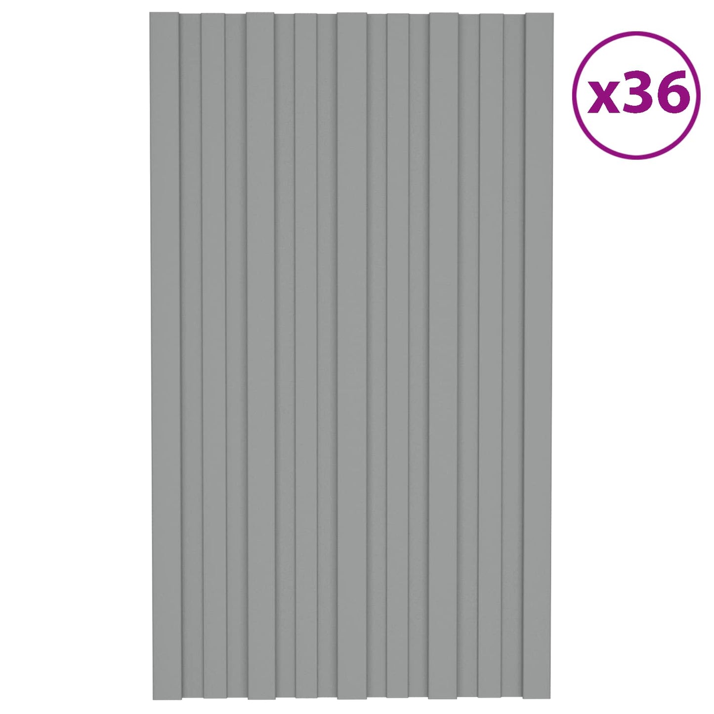 Dachpaneel 36 Stk. Grau 80 x 45 cm Verzinkter Stahl