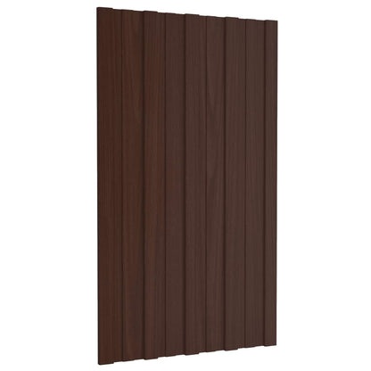 Dachpaneel 12 Stk. Braun 80 x 45 cm Verzinkter Stahl