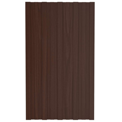 Dachpaneel 12 Stk. Braun 80 x 45 cm Verzinkter Stahl