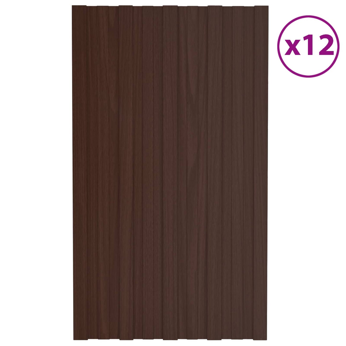 Dachpaneel 12 Stk. Braun 80 x 45 cm Verzinkter Stahl