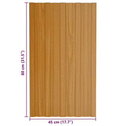 Dachpaneel 12 Stk. Natur 80 x 45 cm Verzinkter Stahl