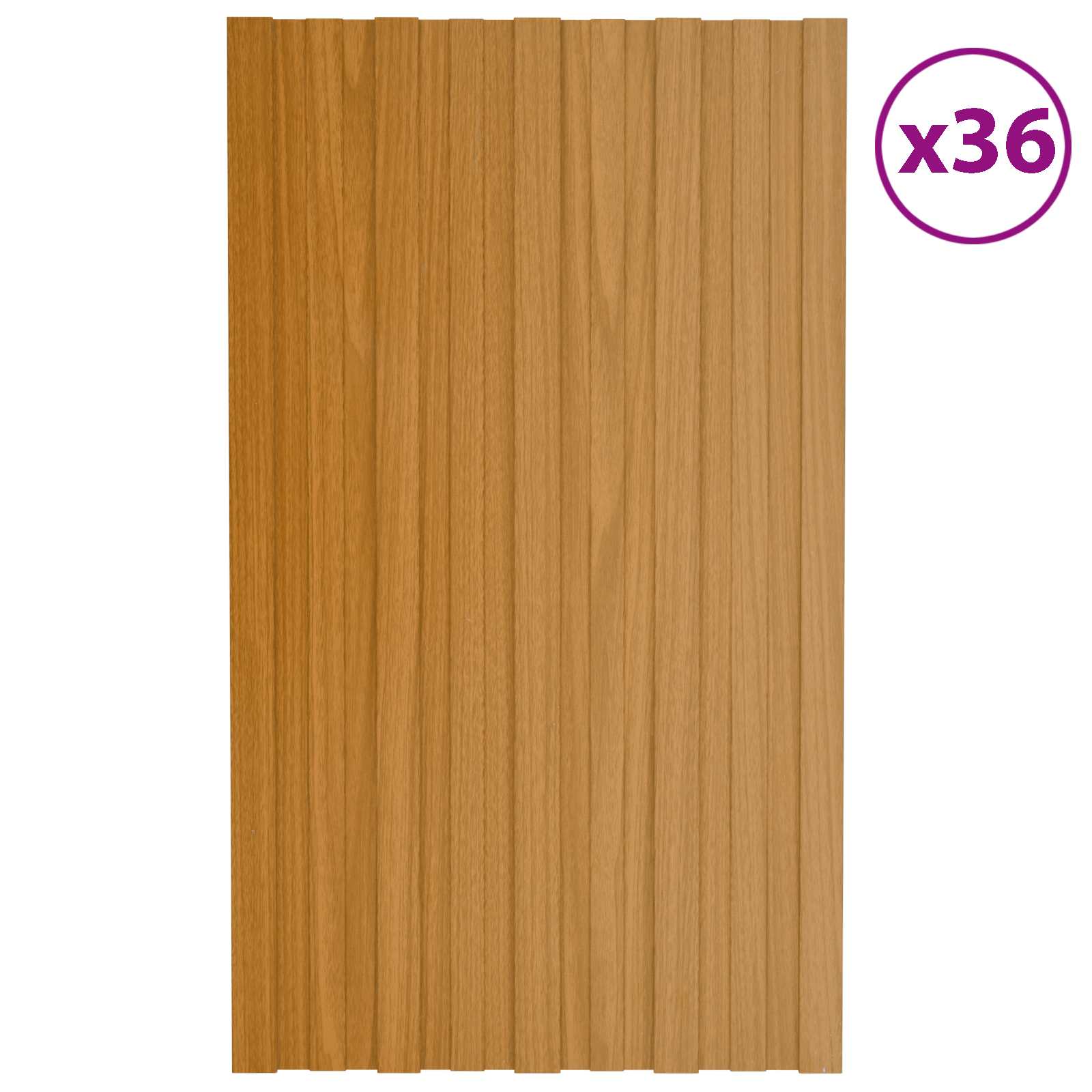 Dachpaneel 36 Stk. Natur 80 x 45 cm Verzinkter Stahl