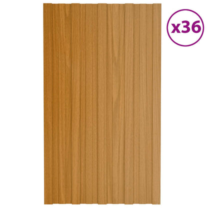 Dachpaneel 36 Stk. Natur 80 x 45 cm Verzinkter Stahl