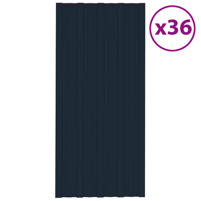 Dachpaneel 36 Stk. Anthrazit 100 x 45 cm Verzinkter Stahl