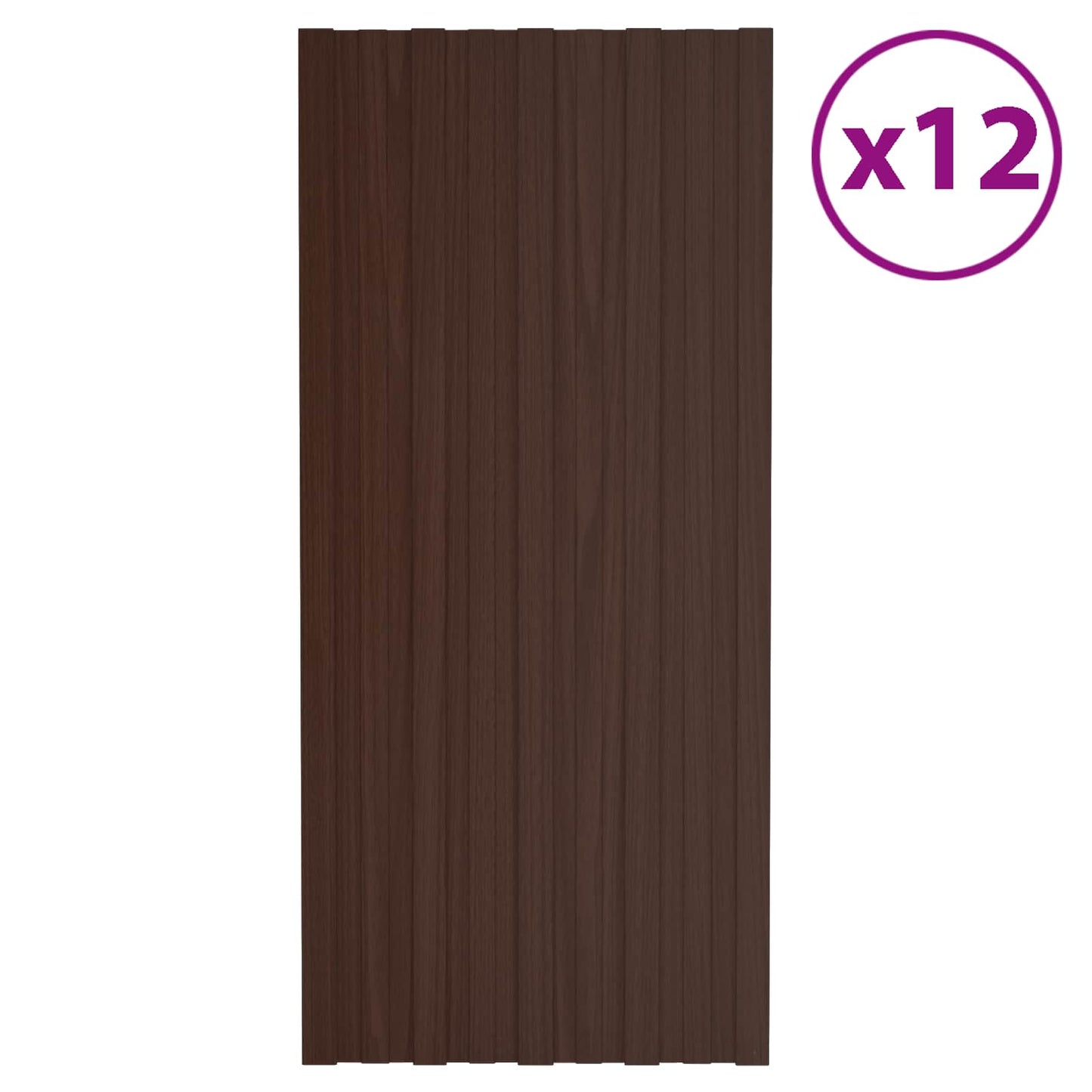 Dachpaneel 12 Stk. Braun 100 x 45 cm Verzinkter Stahl