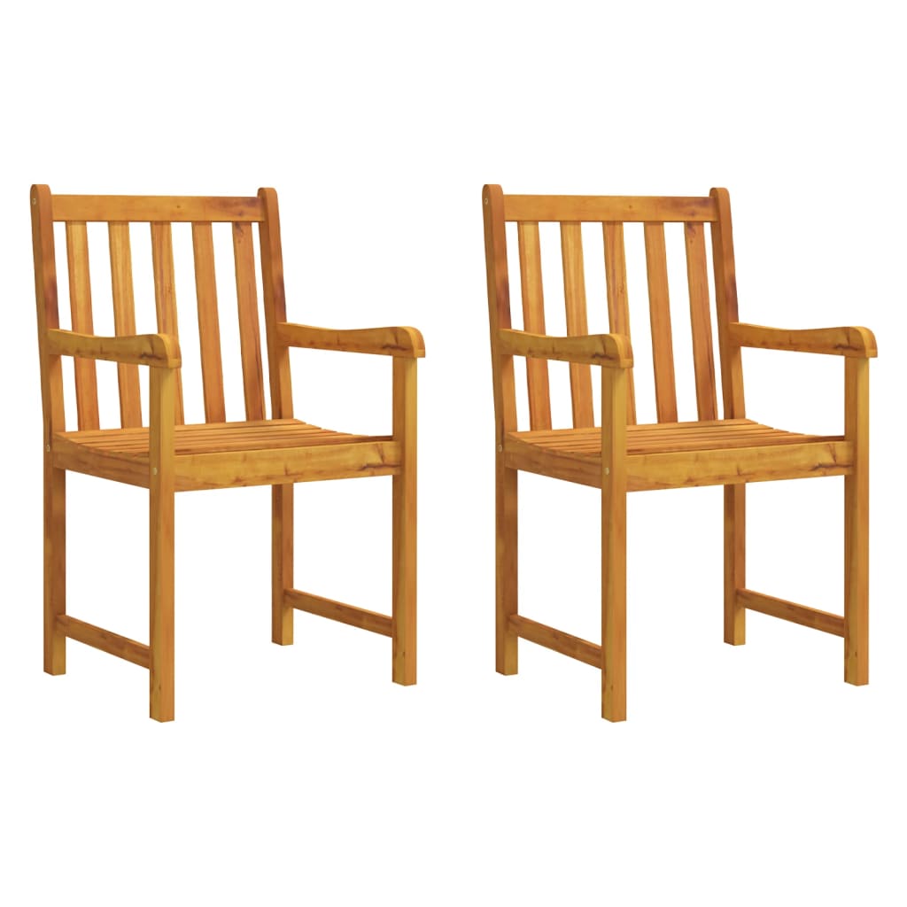 Gartenstühle 2 pcs Natur Massivholz Akazie