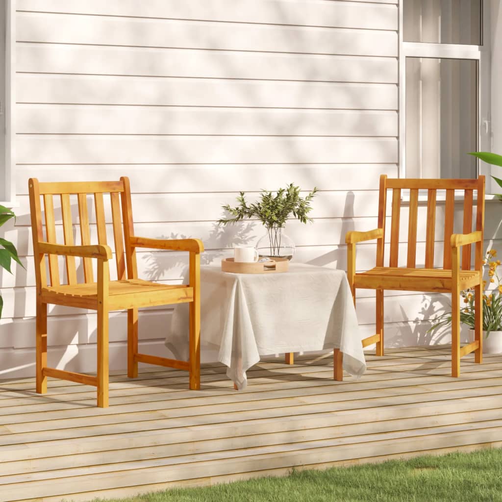 Gartenstühle 2 pcs Natur Massivholz Akazie
