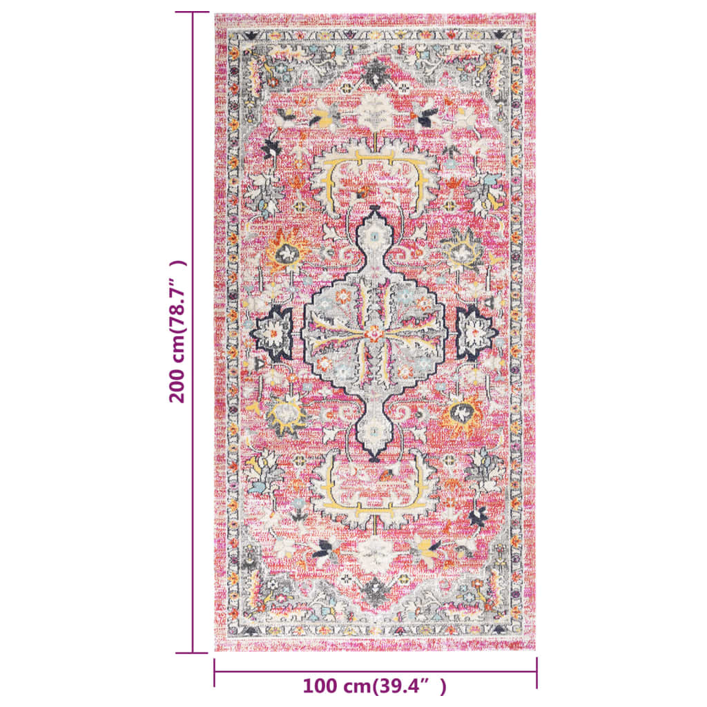 Outdoor-Teppich Flachgewebe 100x200 cm Rot