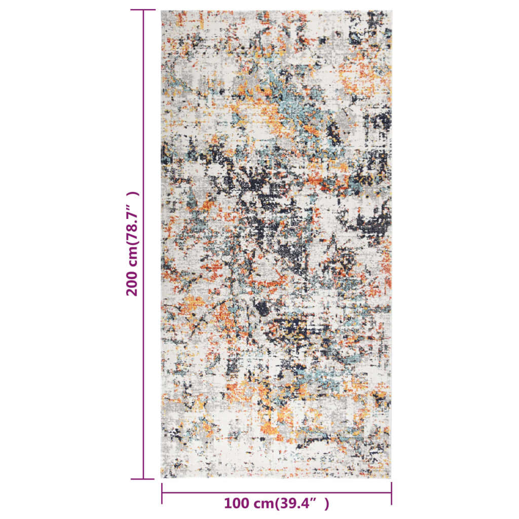 Outdoor-Teppich Flachgewebe 100x200 cm Mehrfarbig