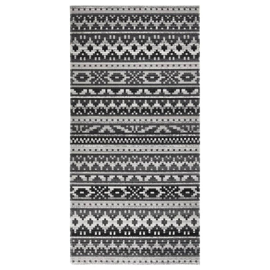 Outdoor-Teppich Flachgewebe 100x200 cm Dunkelgrau