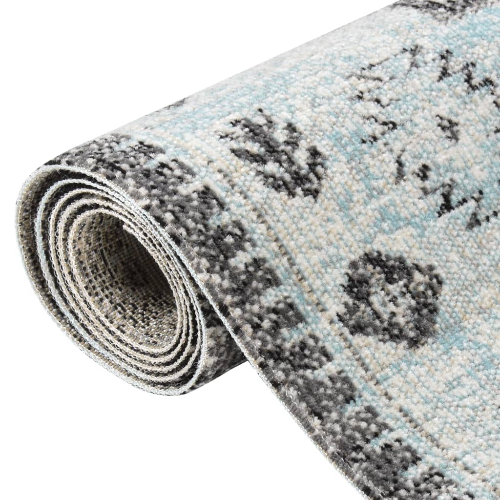 Outdoor-Teppich Flachgewebe 100x200 cm Grün und Grau