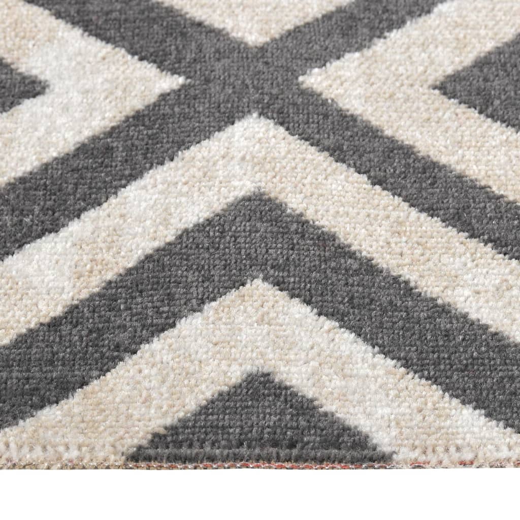 Outdoor-Teppich Flachgewebe 80x150 cm Hellschwarz und Hellbeige