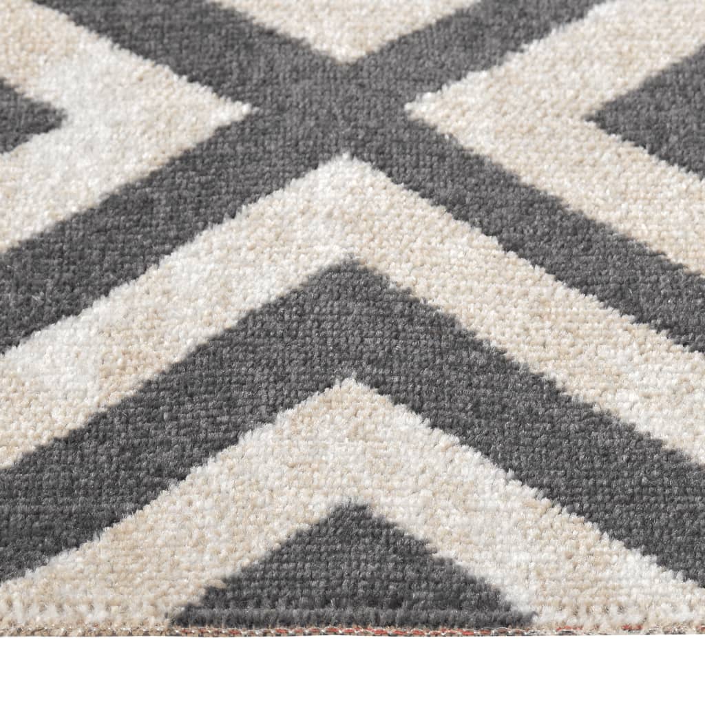 Outdoor-Teppich Flachgewebe 100x200cm Hellschwarz und Hellbeige