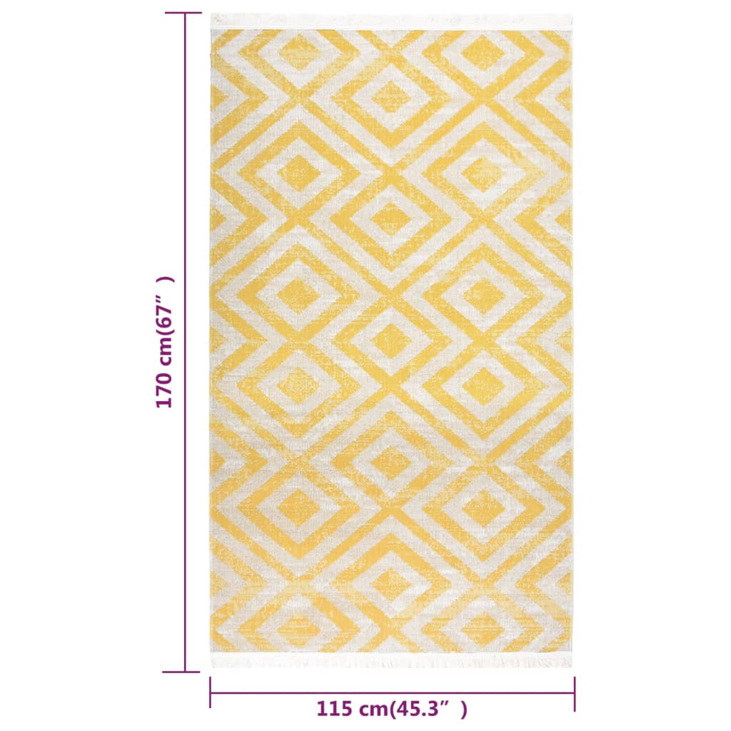 Outdoor-Teppich Flachgewebe 115x170 cm Gelb und Beige