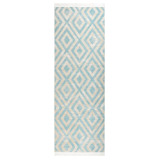 Outdoor-Teppich Flachgewebe 80x250 cm Grün und Beige