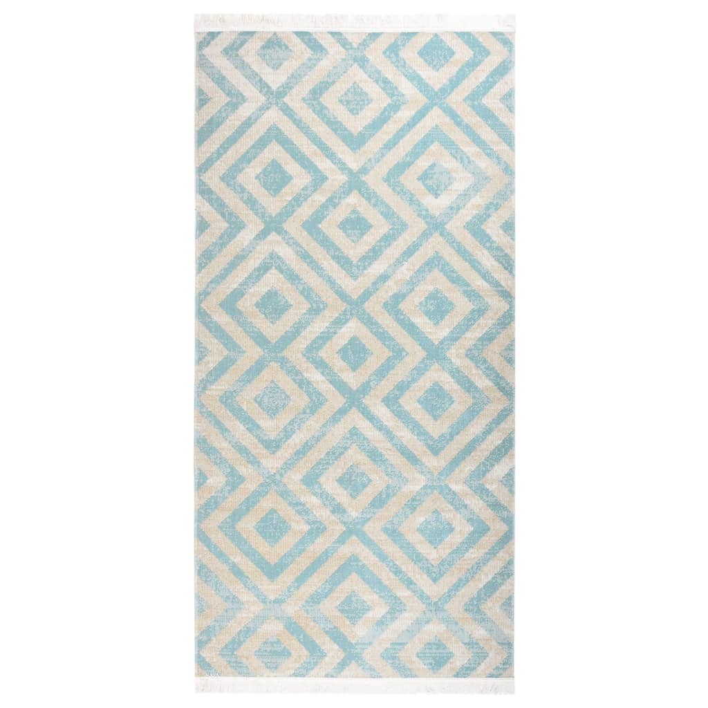 Outdoor-Teppich Flachgewebe 100x200 cm Grün und Beige