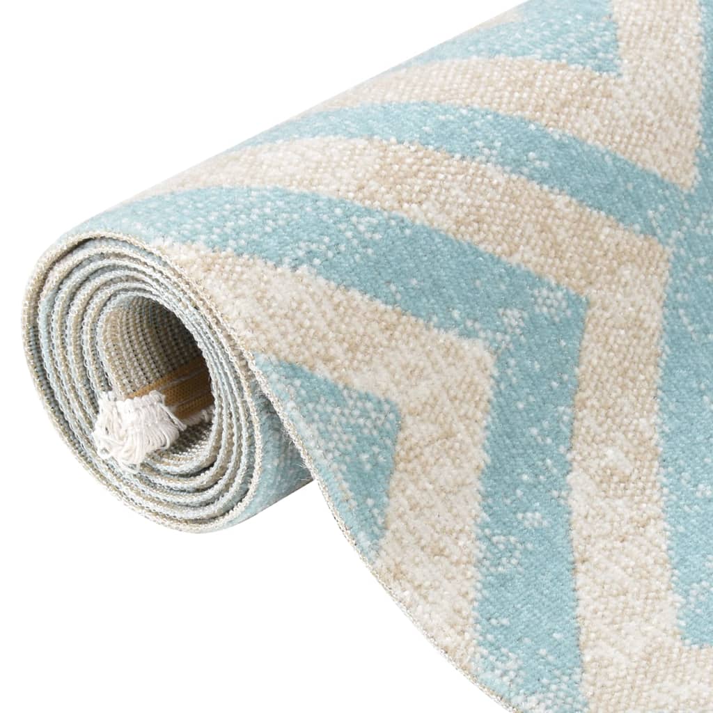 Outdoor-Teppich Flachgewebe 100x200 cm Grün und Beige