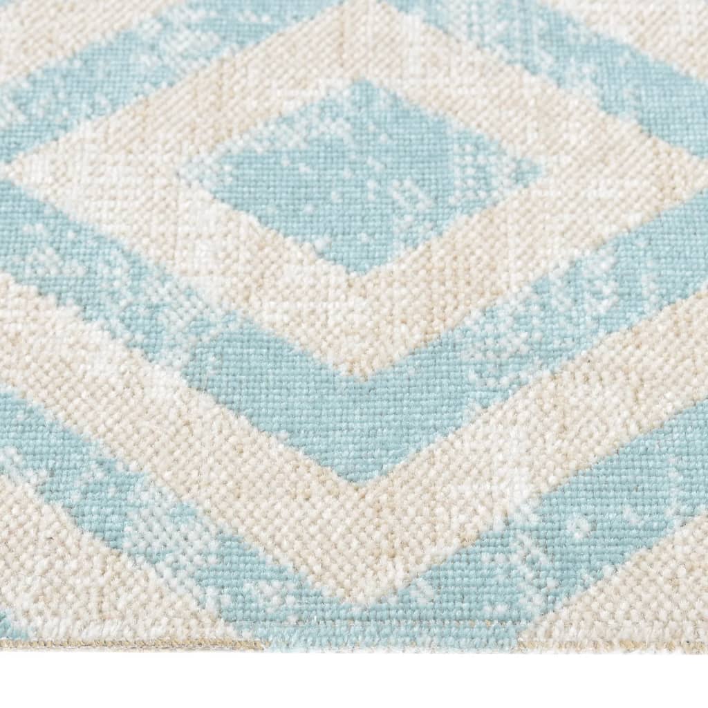 Outdoor-Teppich Flachgewebe 100x200 cm Grün und Beige