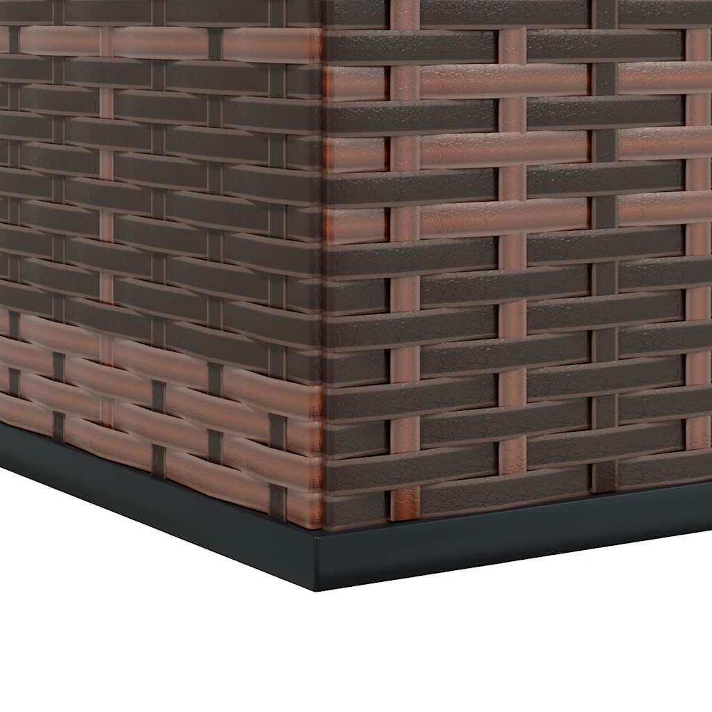 Garten-Kissenbox PE Rattan 100x97,5x104 cm Braun