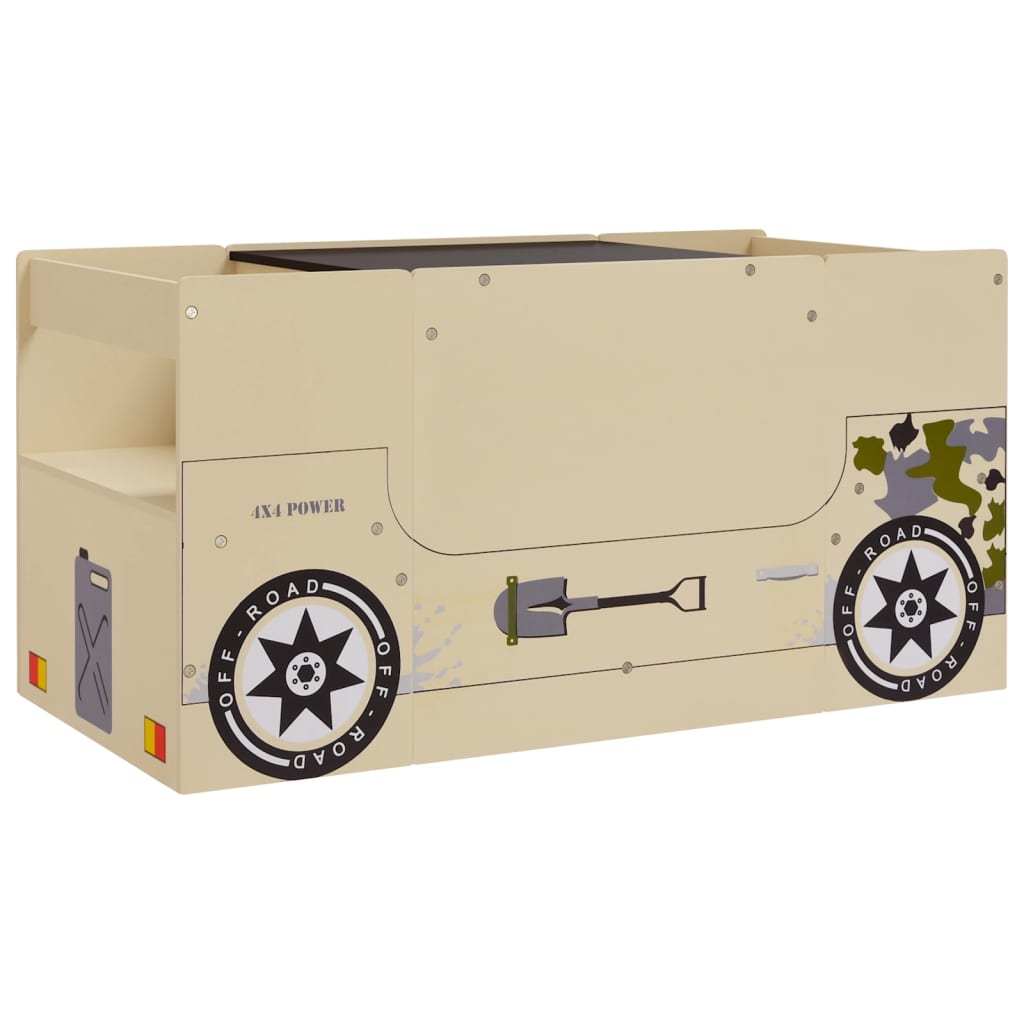 3-tlg. Kindertisch und Stuhl Set Geländewagen-Design MDF