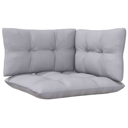 2-Sitzer-Gartensofa mit Grauen Kissen Massivholz Kiefer