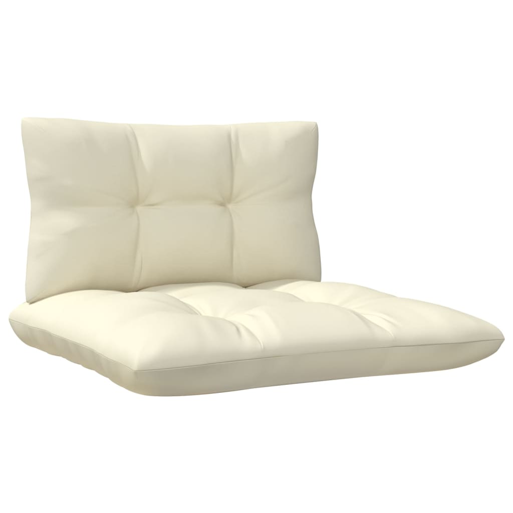 Gartensofa 2-Sitzer mit Creme Kissen Massivholz Kiefer