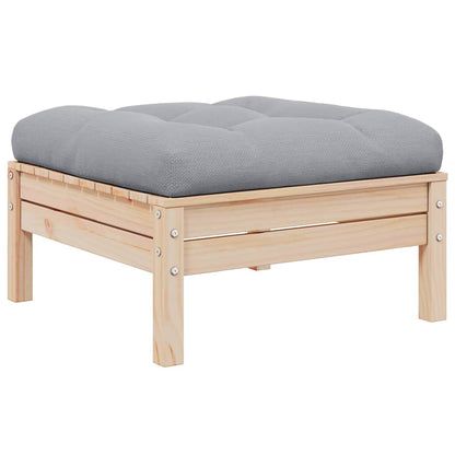 Gartensofa 2-Sitzer mit Kissen in Grau Massivholz Kiefer