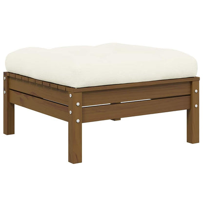 Gartensofa 2-Sitzer mit Creme Kissen Massivholz Kiefer
