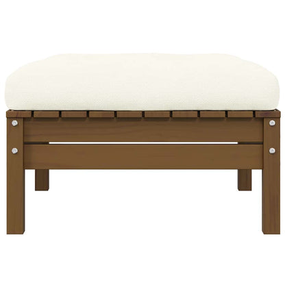 Gartensofa 2-Sitzer mit Creme Kissen Massivholz Kiefer